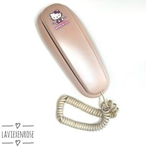 Vintage Y2K Hello Kitty GE Memory Pink Pearlescent Corded Memory Phone